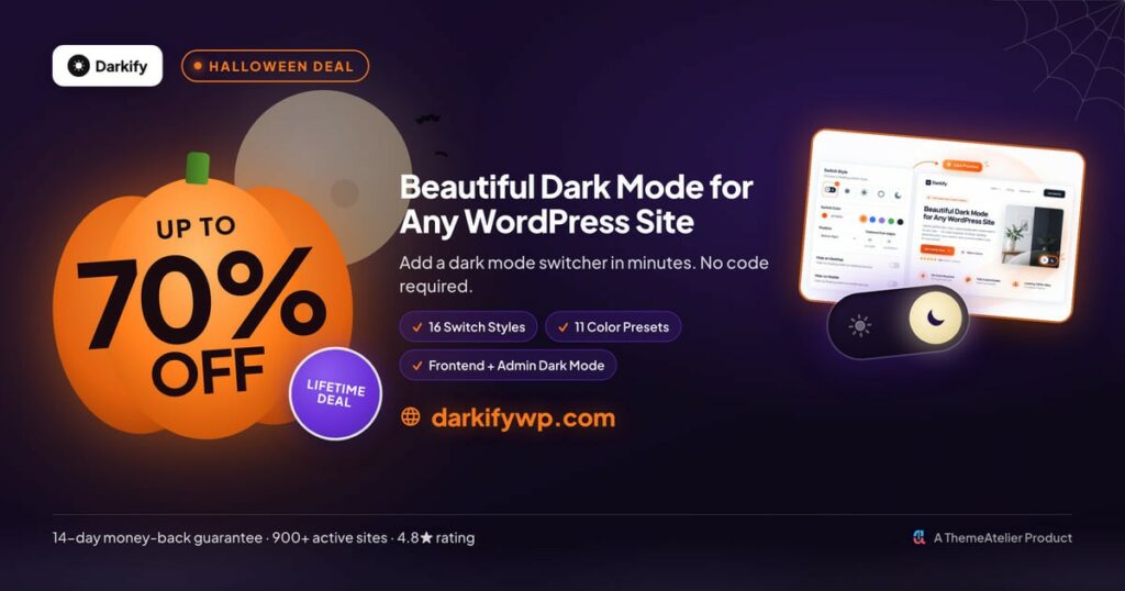darkify halloween 2026 Darkify Dark Mode Halloween Sale Banner