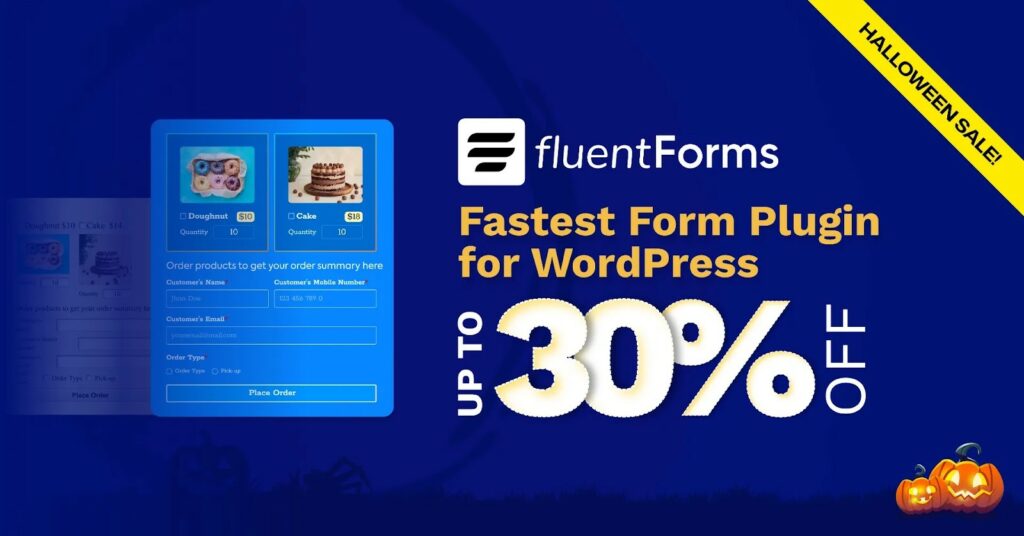 fluent forms halloween 2026 Fluent Forms Halloween Sale Banner