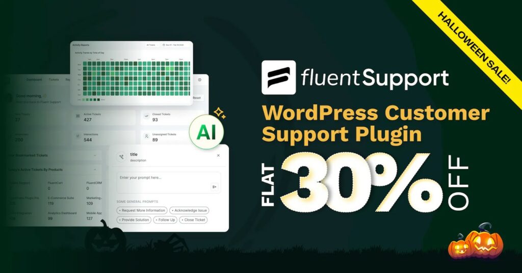 fluent support halloween 2026 Fluent Support Halloween Sale Banner