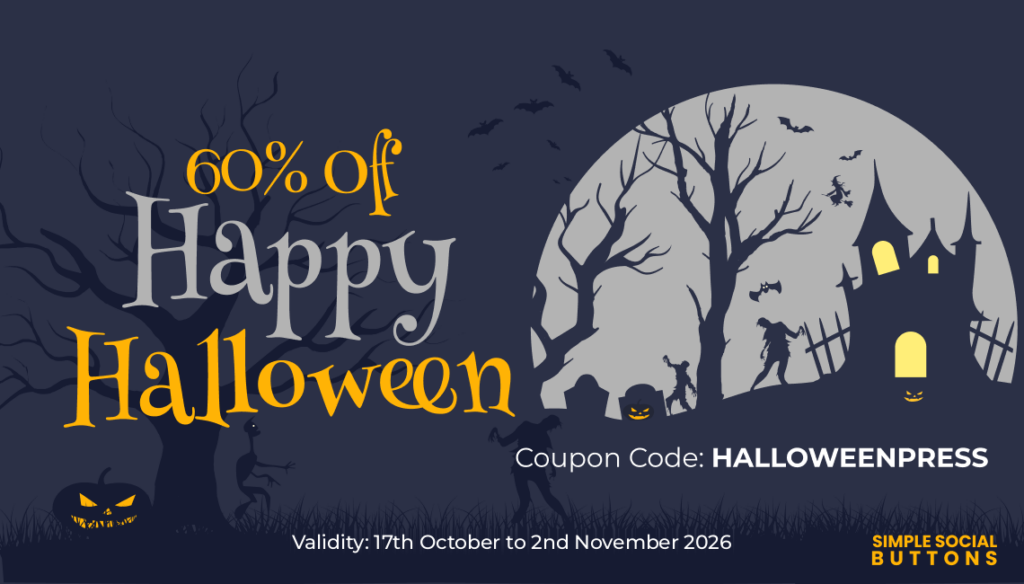 simple social buttons halloween 2026 Simple Social Buttons Halloween Sale 2026 Banner