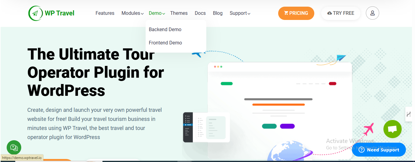 wordpress booking plugins 01 screenshot WP Travel booking plugin screenshot