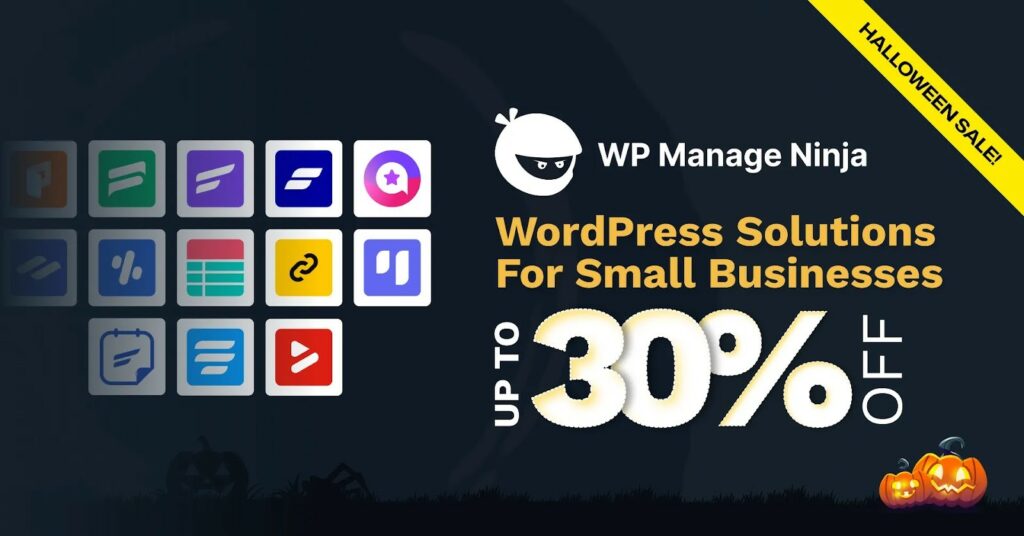 wpmanageninja halloween 2026 WPManageNinja Halloween Sale Banner